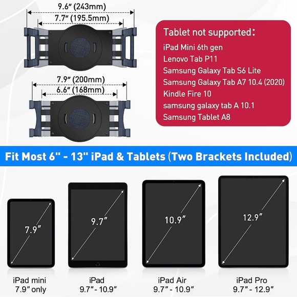 AboveTEK 360° Rotating Tablet Stand, Fits 6"-13" (Diagonal) Tablet Holder - NWT - Picture 2 of 10